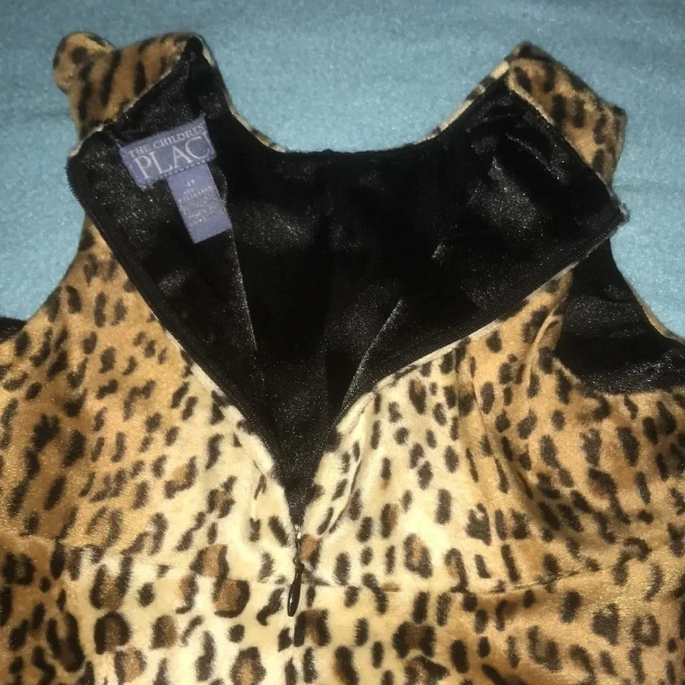 THE CHILDREN’S PLACE tank dress faux furry leopard print vintage NEW size 4T